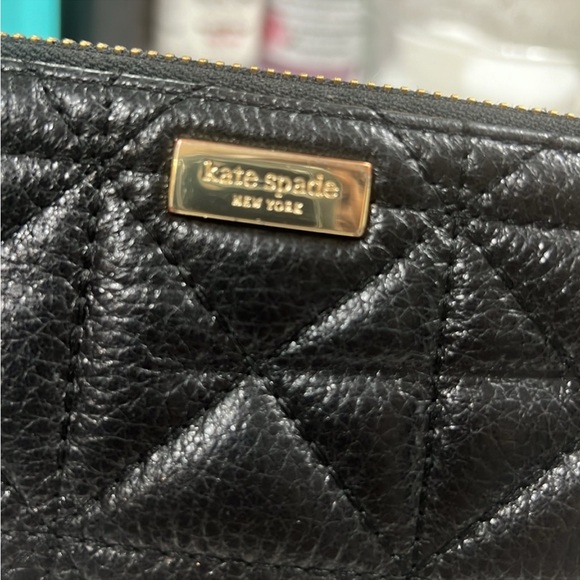 Kate Spade Whitaker Place Nisha Quilted Leather Zip Around Wallet, Black - Picture 3 of 6